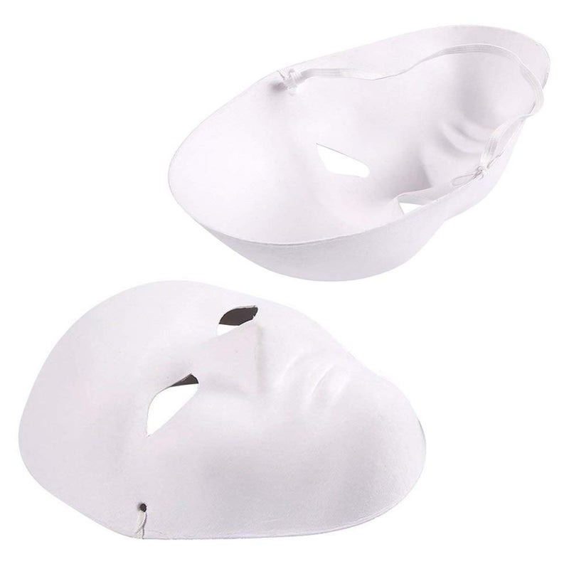 Vankcp 12 Pcs DIY White Mask, Halloween White DIY Masks,Plain Mask Paper Full Face Opera Masquerade Masks - Image 5